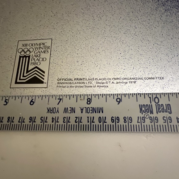 Vintage 1980 Lake Placid Olympics Embossed Poster Team Canada Bobsled - Picture 5 of 16